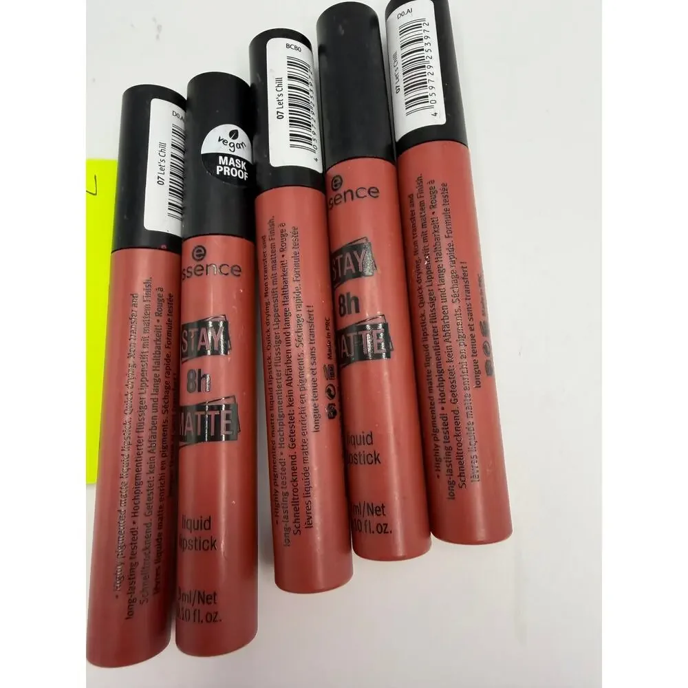 Essence Stay 8H Matte Liquid Lipstick 07 Let's Chill Lot of 5 Vegan 3ml